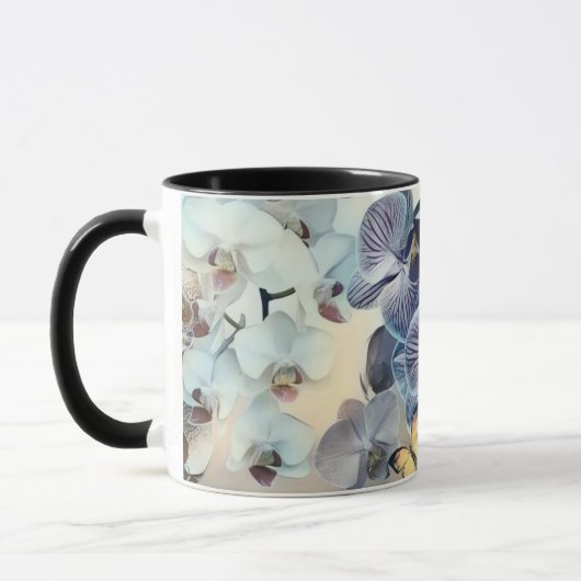 Mug Papillon jaune orchidée violet (Gauche)