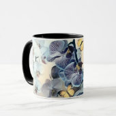 Mug Papillon jaune orchidée violet (Devant gauche)