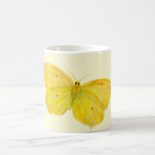 Mug Papillon jaune Volant de pierre de taille commune