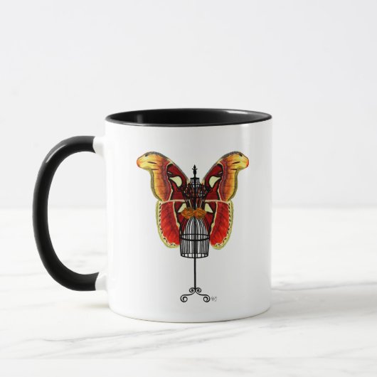 Mug Papillon Mannequin Rouge Et Jaune (Gauche)