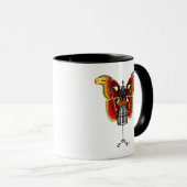 Mug Papillon Mannequin Rouge Et Jaune (Devant droit)
