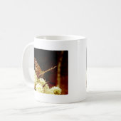 Mug Papillon marron, beige et chocolat en cuir (Devant gauche)
