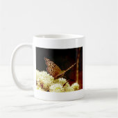 Mug Papillon marron, beige et chocolat en cuir (Gauche)