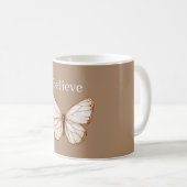 Mug Papillon marron crème (Devant droit)