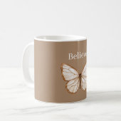 Mug Papillon marron crème (Devant gauche)
