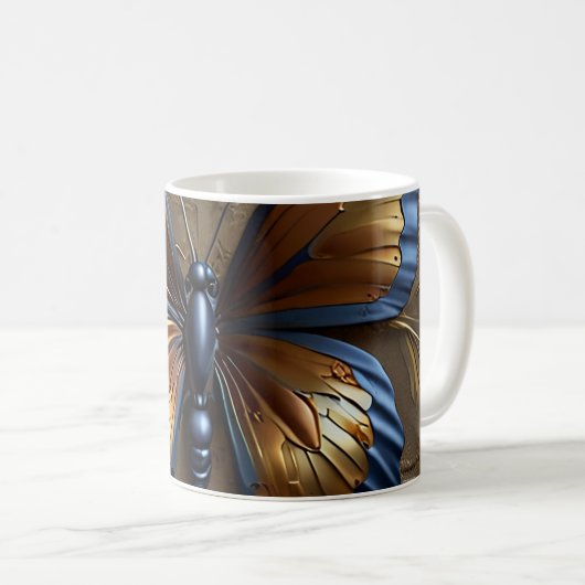 Mug Papillon Métallique (Devant droit)