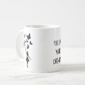 Mug Papillon mignon fille avec devise Suivez vos rêves (Devant gauche)