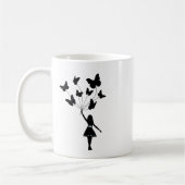 Mug Papillon mignon fille avec devise Suivez vos rêves (Gauche)
