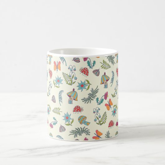 Mug Papillon mignon, fleurs, champignons, papillon de (Centre)