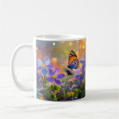 Mug Papillon minuscule sur les Fleurs sauvages au leve (Gauche)