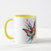 Mug Papillon Monarch Aquarelle Vibrant Éclaboussure (Gauche)