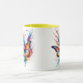 Mug Papillon Monarch Aquarelle Vibrant Éclaboussure (Centre)