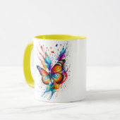 Mug Papillon Monarch Aquarelle Vibrant Éclaboussure (Devant gauche)