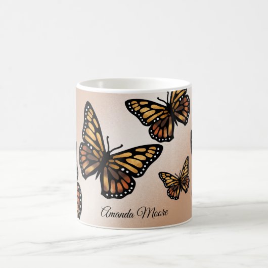 Mug Papillon monarque ailes dorées été nature (Centre)