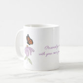 Mug Papillon monarque avec fleur de cone pourpre (Devant gauche)