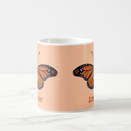 Mug Papillon Monarque Citrine de novembre personnalisé (Centre)