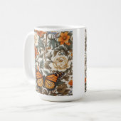 Mug Papillon Monarque Élégant Inspiré de William Morri (Devant gauche)