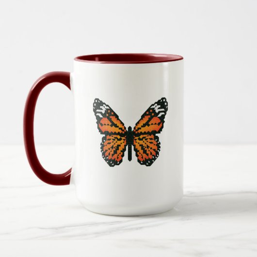 Mug Papillon monarque en polygone (Gauche)