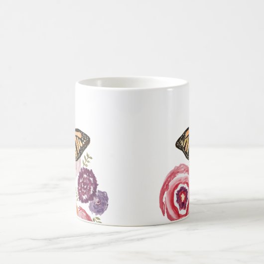 Mug Papillon Monarque Jardin Peinture Insecte (Centre)