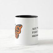 Mug Papillon Monarque Noir et Orange Joyeux Anniversai (Centre)