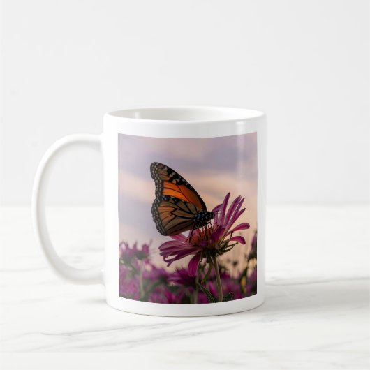 Mug Papillon Monarque sur Fleur (Gauche)