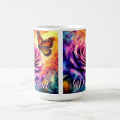 Mug Papillon Monarque sur Rose au Coucher de Soleil Pe (Centre)