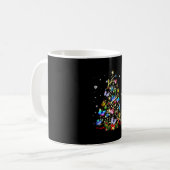 Mug Papillon Noël Arbre Lumières Femmes Filles Noël B (Devant gauche)