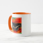 Mug Papillon noir à queue fourchue sur une marguerite  (Devant gauche)