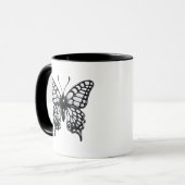 Mug Papillon Noir Blanc (Devant gauche)