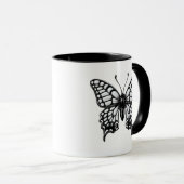 Mug Papillon Noir Blanc (Devant droit)