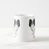 Mug Papillon noir et blanc Chien mignon avec nom perso (Centre)