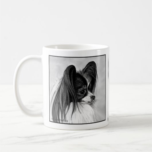 Mug Papillon noir et blanc Dessin de Glenda Harlan (Gauche)
