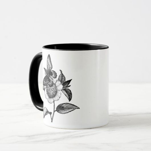 Mug Papillon Oiseaux nature Illustration Art (Devant gauche)