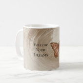 Mug Papillon orange crème brun tourbillon (Devant gauche)