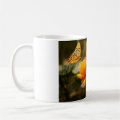 Mug Papillon orange et fleurs (Gauche)