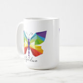 Mug Papillon peint, monogrammé (Devant gauche)
