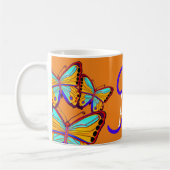 Mug Papillon personnalisé initial (Gauche)