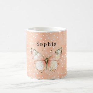 Mug Papillon Points Blancs Rose Féminin