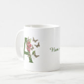 Mug Papillon Pois de Senteur Doux Monogramme Initiale  (Devant gauche)