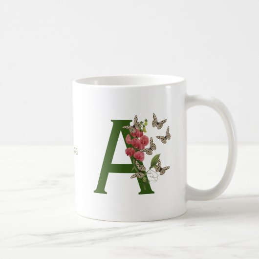 Mug Papillon Pois de Senteur Doux Monogramme Initiale  (Droite)