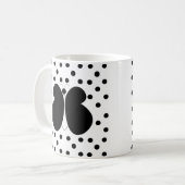 Mug Papillon Pois noir (Devant gauche)