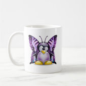 Mug Papillon pourpre Tux (Linux Tux) (Gauche)
