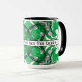 Mug papillon psychédélique Abstrait de mandala vert (Devant droit)