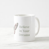 Mug Papillon Rayures Vert Blanc Bourgogne (Devant droit)