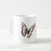 Mug Papillon Rayures Vert Blanc Bourgogne (Devant gauche)