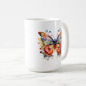 Mug Papillon rétro floral coloré (Devant droit)