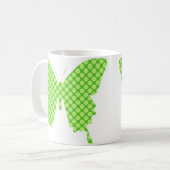 Mug Papillon, rétros points, nuances de vert de chaux (Devant gauche)