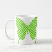 Mug Papillon, rétros points, nuances de vert de chaux (Gauche)