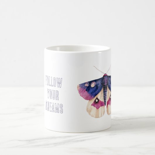 Mug Papillon rose à la crème violette (Centre)