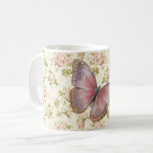 Mug Papillon rose Chic Shabby (Devant gauche)